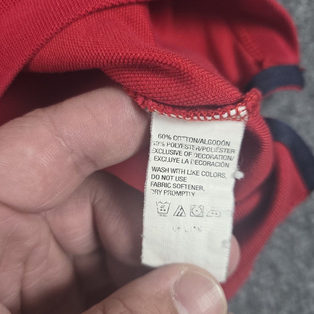 IZOD Polo Shirt Men's 2XL Red‎ Collared Short Sleeve Slim Fit Athletic Casual - Picture 4 of 12